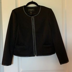 Collarless, textured jacket
